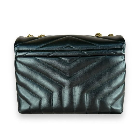 Saint Laurent's YSL LouLou Noir Black Quilted Italian Calf Skin Leather Brass - Picture 3 of 15